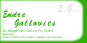 endre gallovits business card